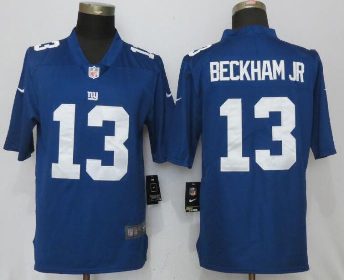 MEN NFL New Nike York Giants #13 Beckham jr Blue 2017 Vapor Untouchable Limited Jersey